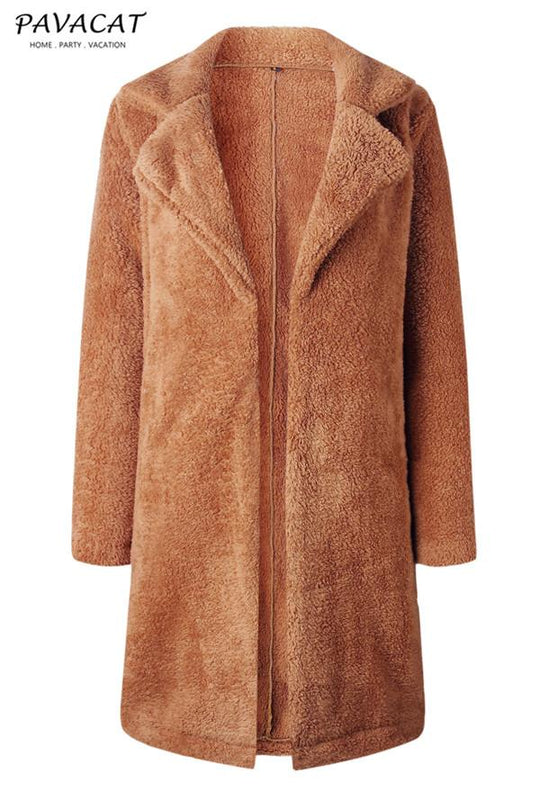 R&B | Faux Fur Langmantel Beige
