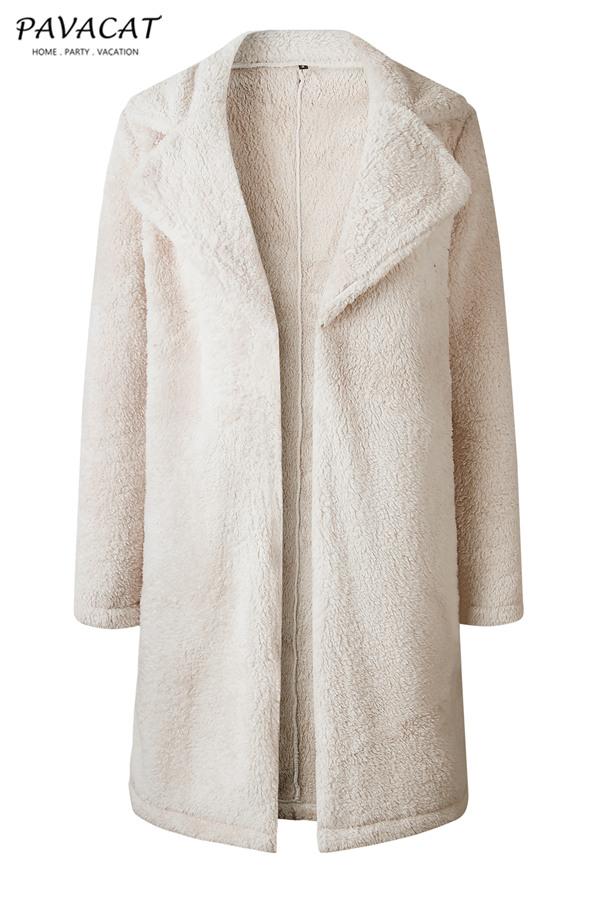 R&B | Faux Fur Langmantel Beige