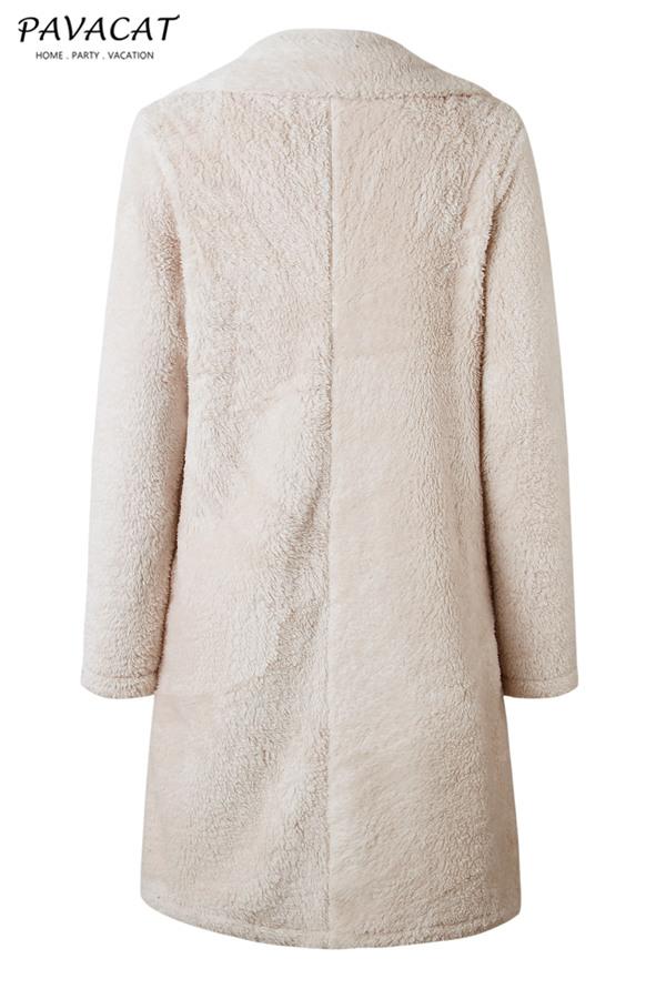 R&B | Faux Fur Langmantel Beige