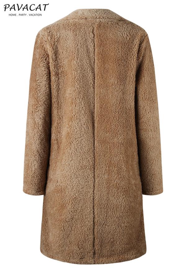 R&B | Faux Fur Langmantel Beige