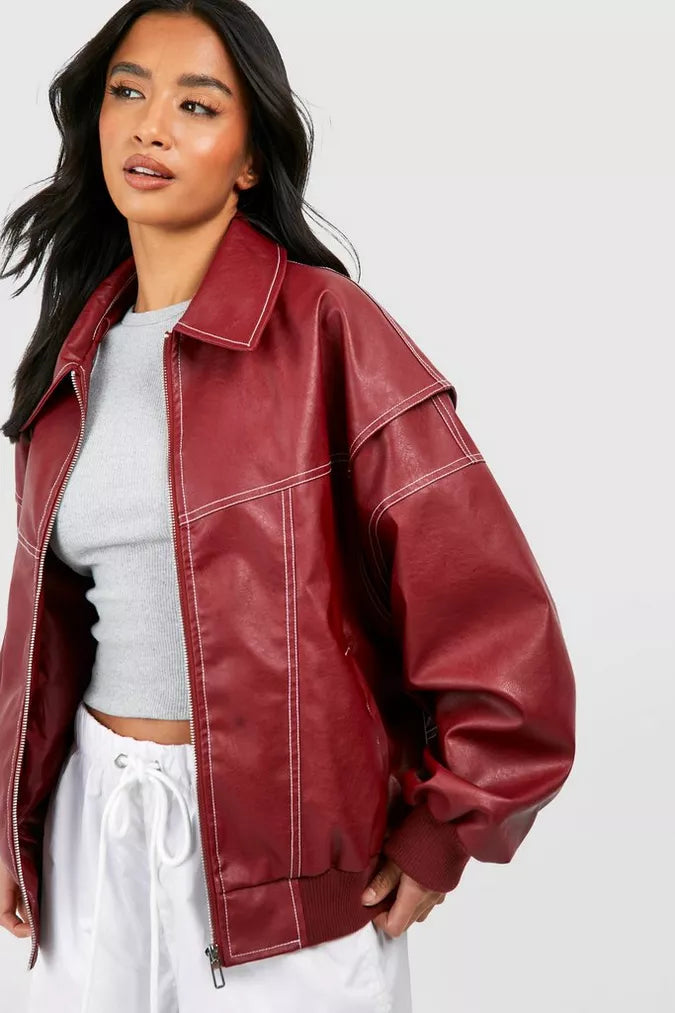 Rote Oversize jacke