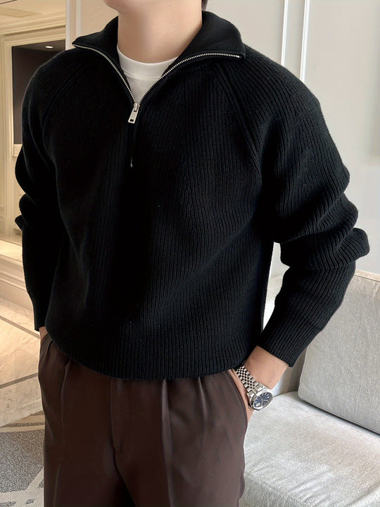R&B | Strickjacke mit Reißverschluss und Hohem Kragen Weich und Komfortabel Acryl