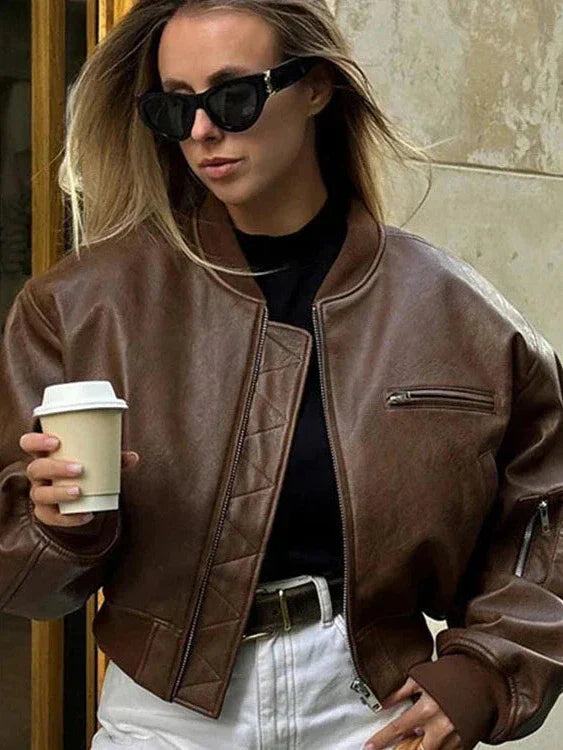 R&B | Leder Bomberjacke