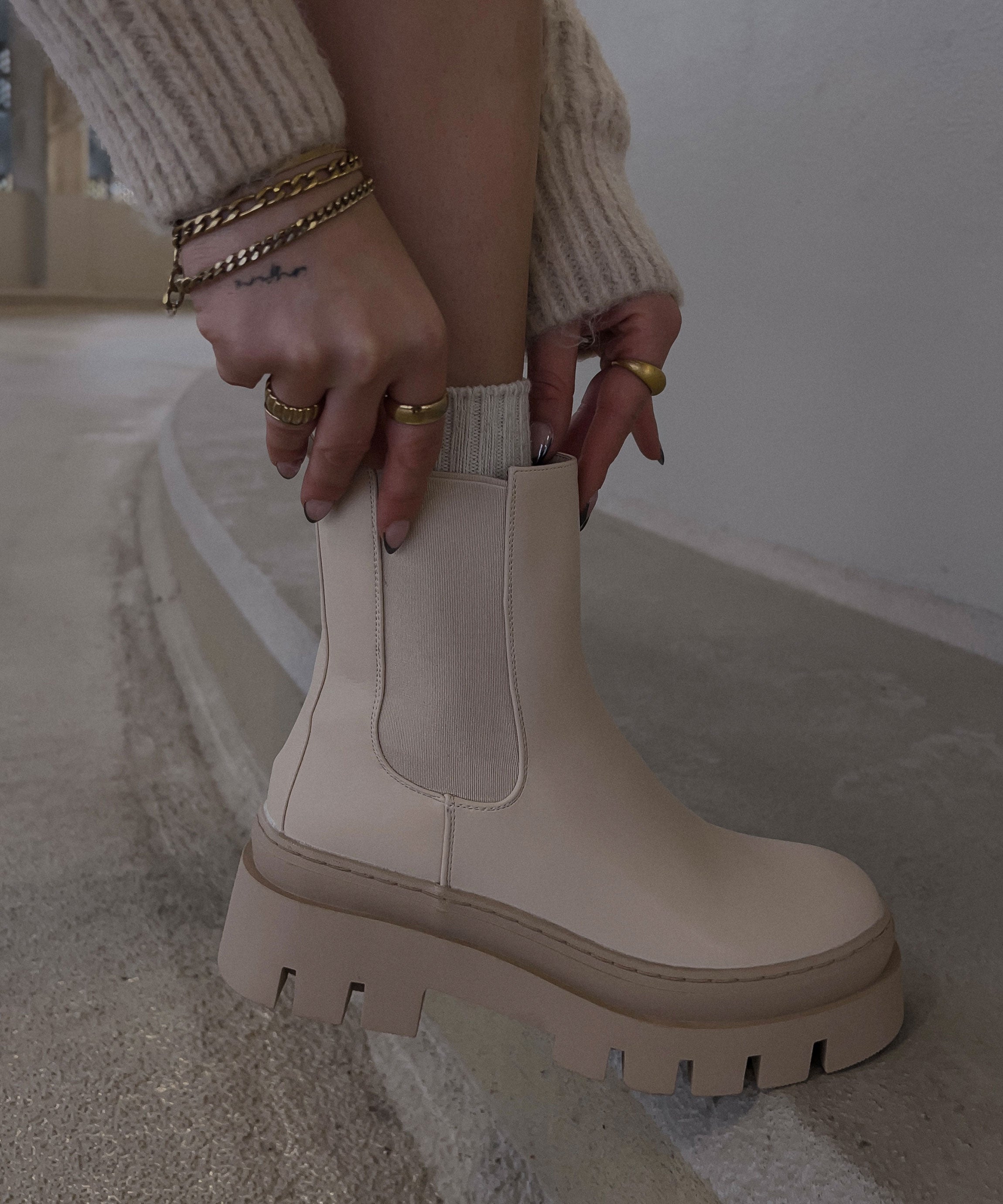 R&B | Beige Kurze Stiefel