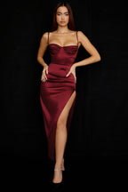 R&B | Plissiertes Korsett Midikleid