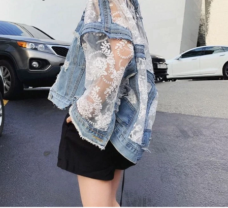 R&B | Blumen Denim-Jacke