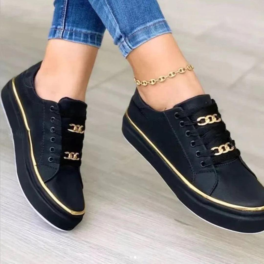 Damen-Sneaker mit schickem Goldakzent