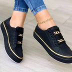 Damen-Sneaker mit schickem Goldakzent