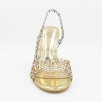 Damen Glamouröse High Heel Sandalen mit funkelndem Strassbesatz R&B