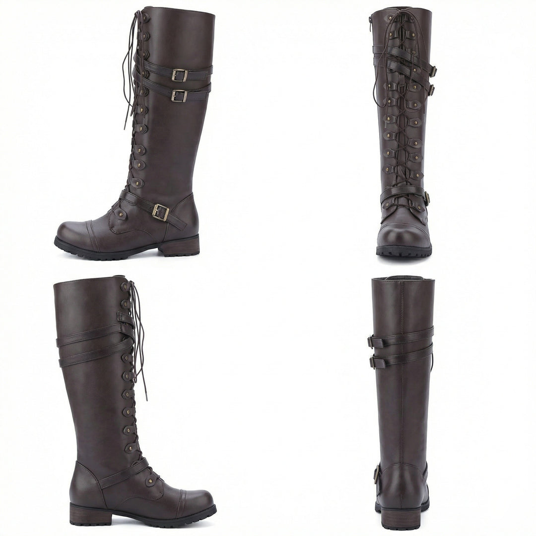 Steampunk-Inspirierte Damen Schnürstiefel R&B