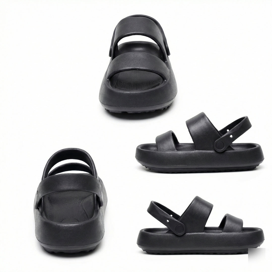 R&B | Orthopädische Sandalen Comfort Plus Pantoletten mit Doppelriemen Gepolsterte, Lässige Slip-On-Sandalen