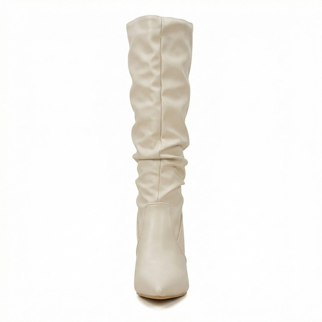 Damen High Heels Stiefel mit Gerafftem Design R&B