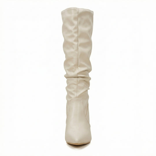 Damen High Heels Stiefel mit Gerafftem Design R&B