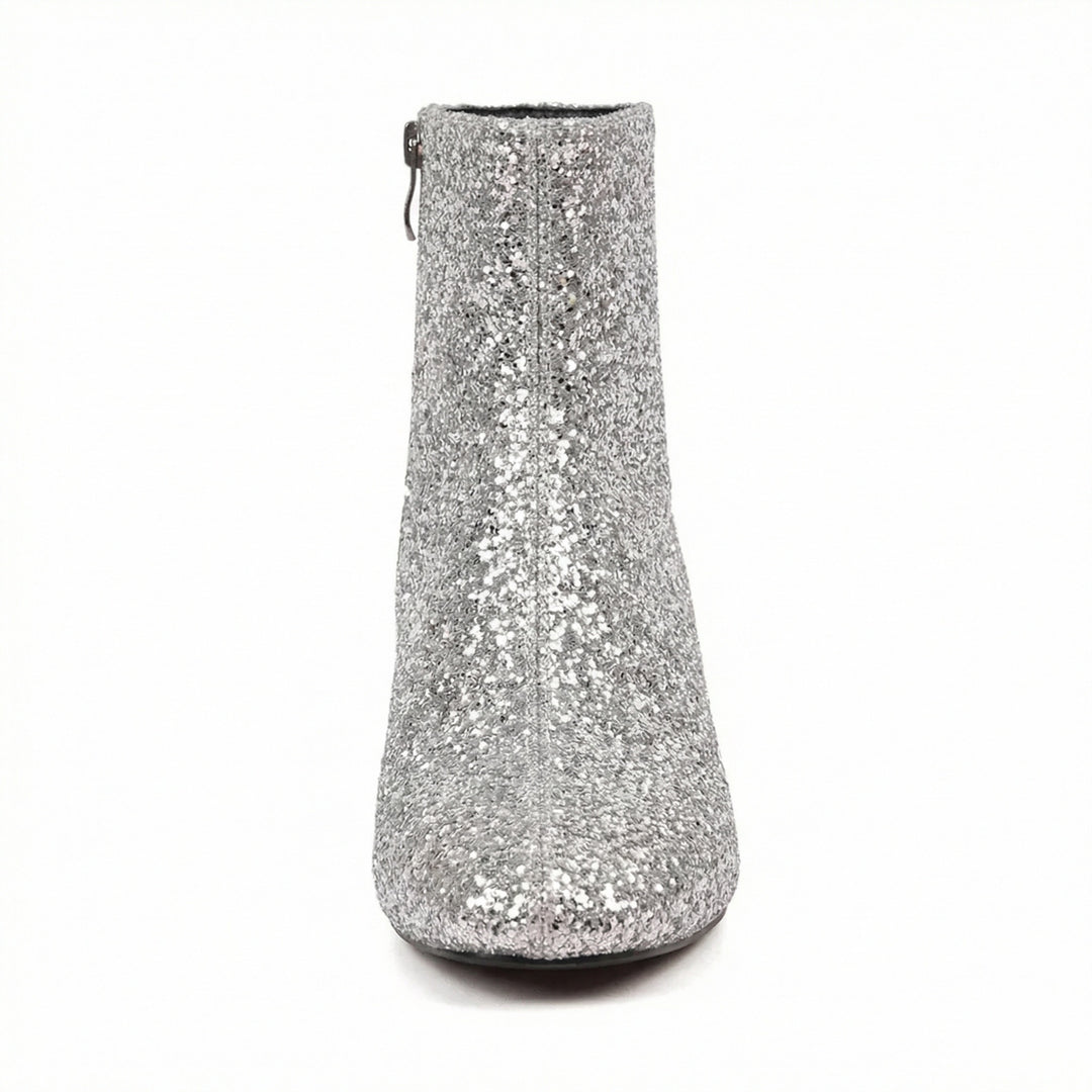 R&B | Glitzernde Ankle Boots Mit Blockabsatz