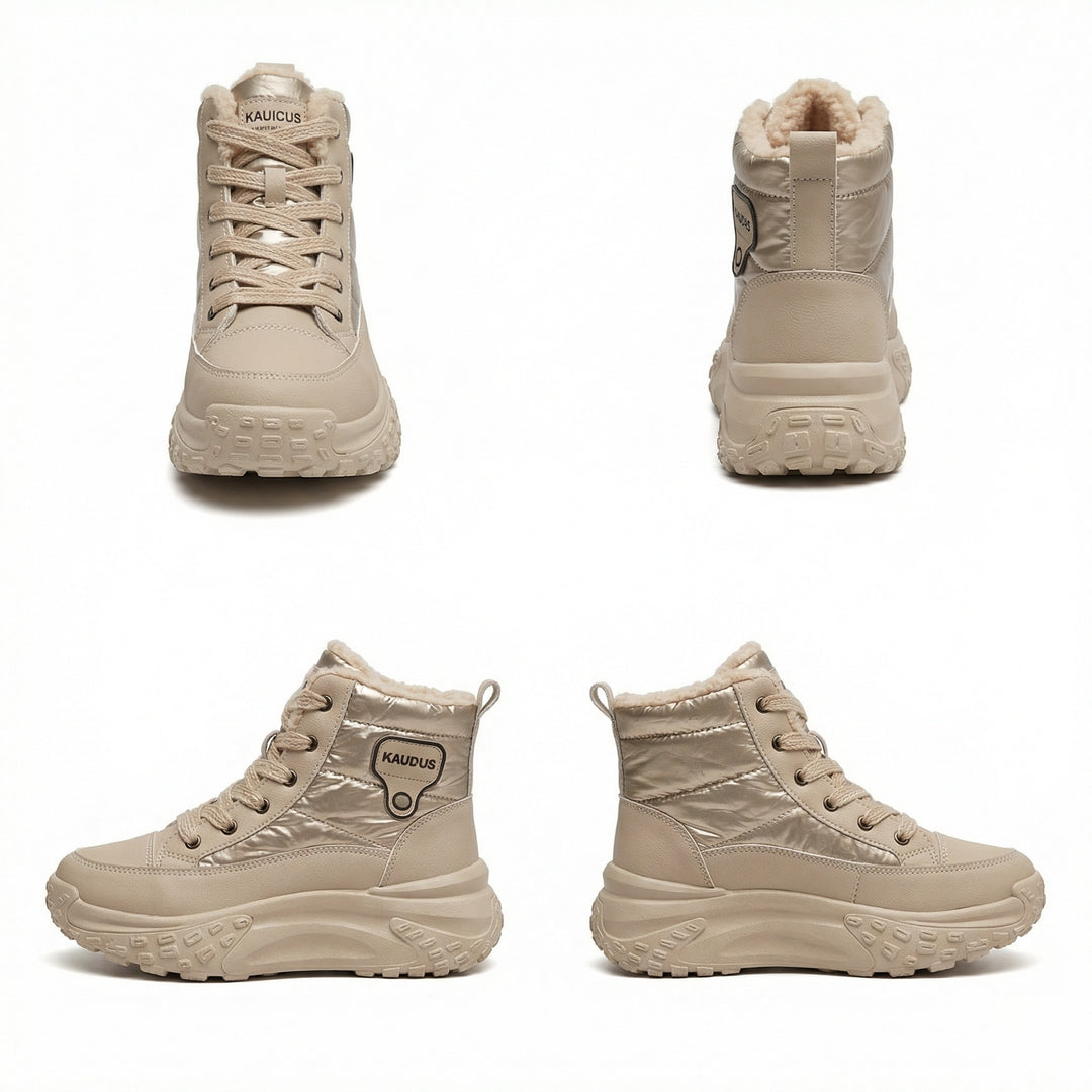 Damen gefütterte Winter-Sneaker mit hohem Kragen und rutschfester Sohle R&B