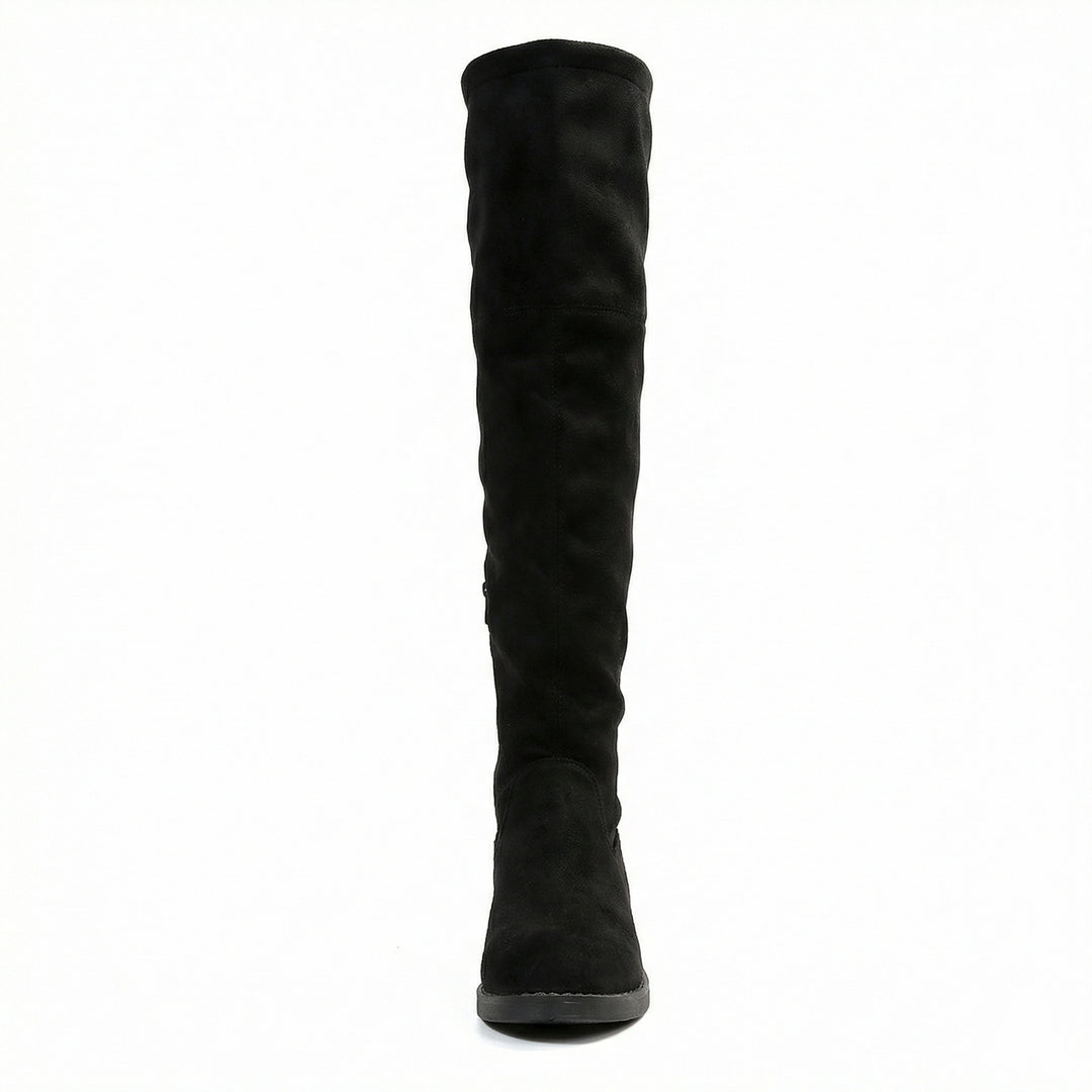 Damen Overknee-Stiefel aus weichem Wildleder mit praktischer Schnürung R&B