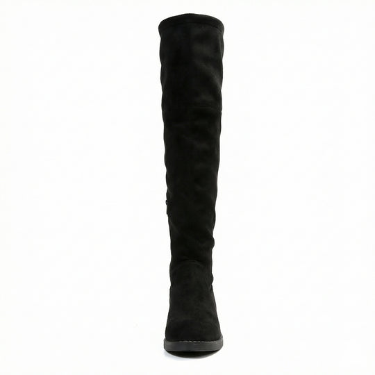Damen Overknee-Stiefel aus weichem Wildleder mit praktischer Schnürung R&B