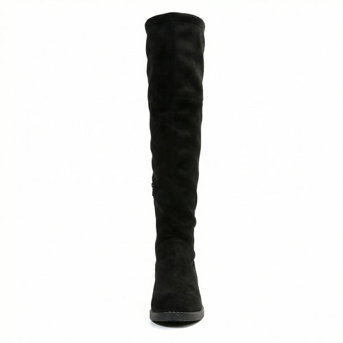 Damen Overknee-Stiefel aus weichem Wildleder mit praktischer Schnürung R&B