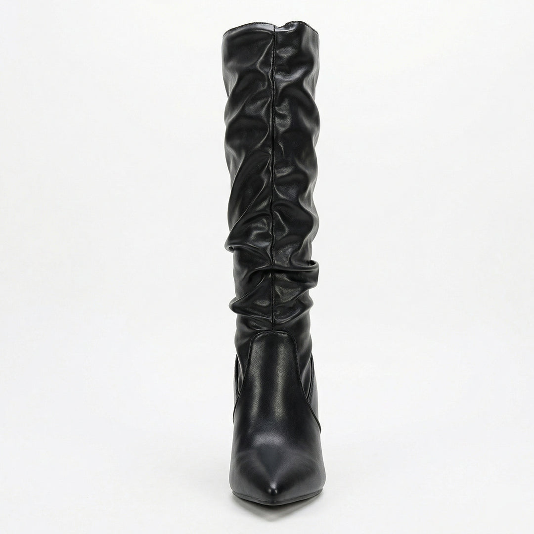 Damen High Heels Stiefel mit Gerafftem Design R&B