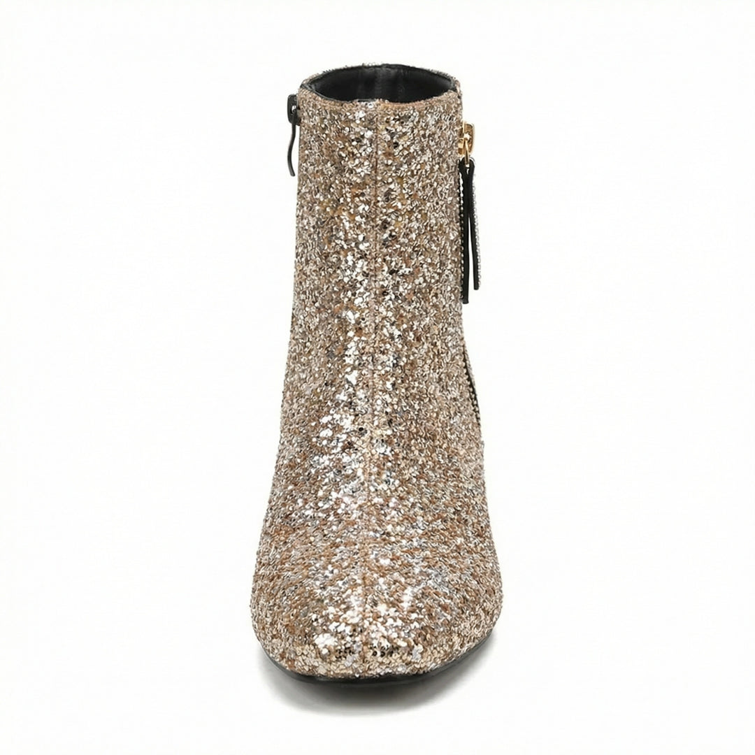 R&B | Glitzernde Ankle Boots Mit Blockabsatz