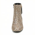 R&B | Glitzernde Ankle Boots Mit Blockabsatz