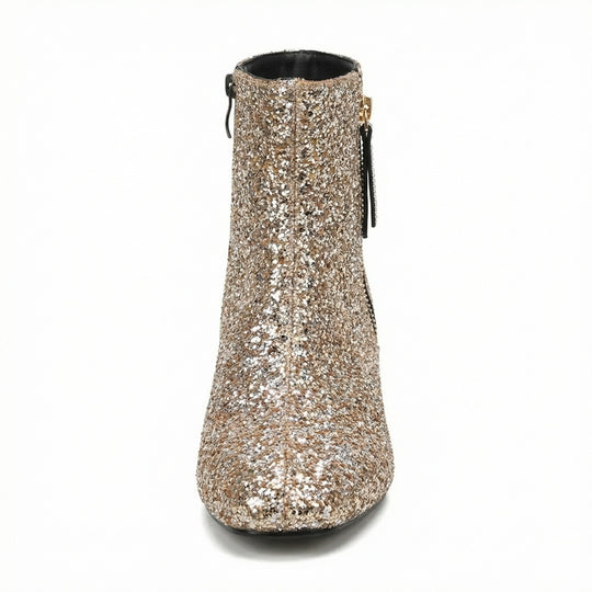 R&B | Glitzernde Ankle Boots Mit Blockabsatz