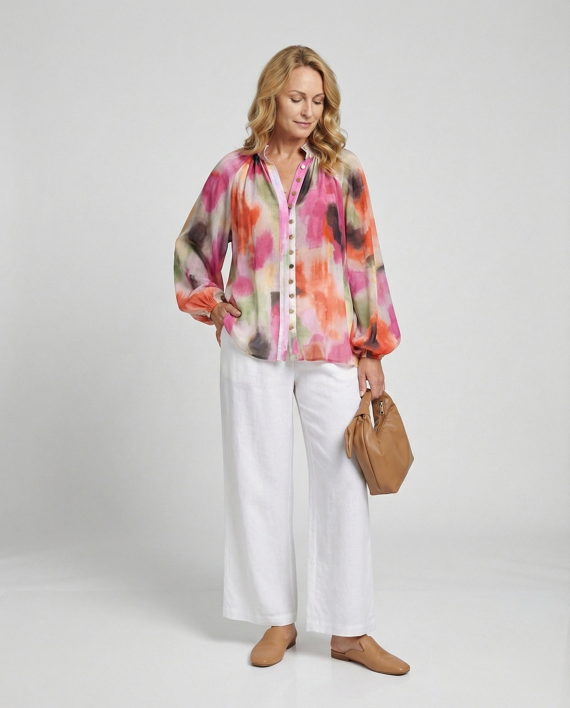 Damen Chiffon Blusentop Elegant