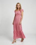 Damen Maxikleid Sommer Smokbund