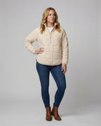 Steppjacke Damen mit hohem Kragen und Reißverschluss