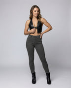 Damen körperbetonte Cargo-Hose mit hohem Bund R&B