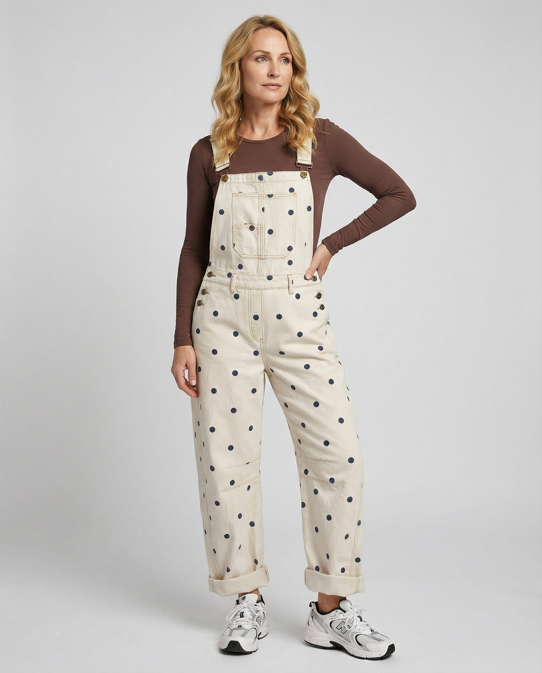 Damen Latzhose Canvas weit