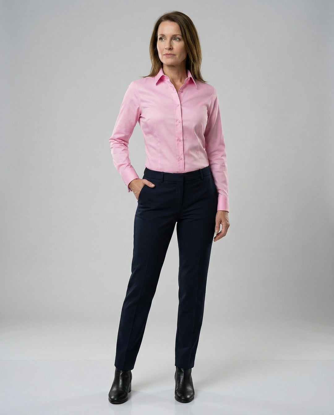 Damen Hemdbluse Stretch tailliert