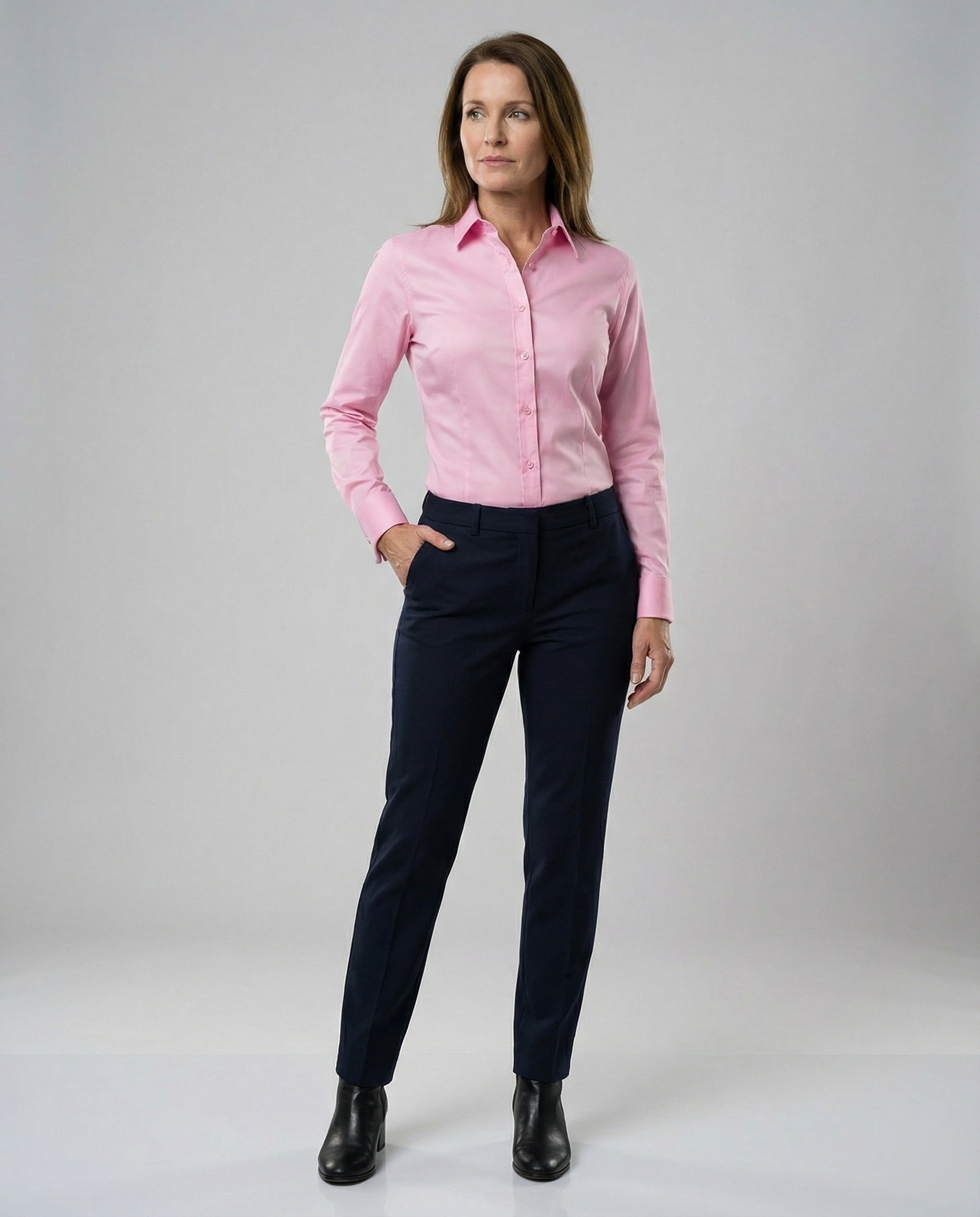 Damen Hemdbluse Stretch tailliert