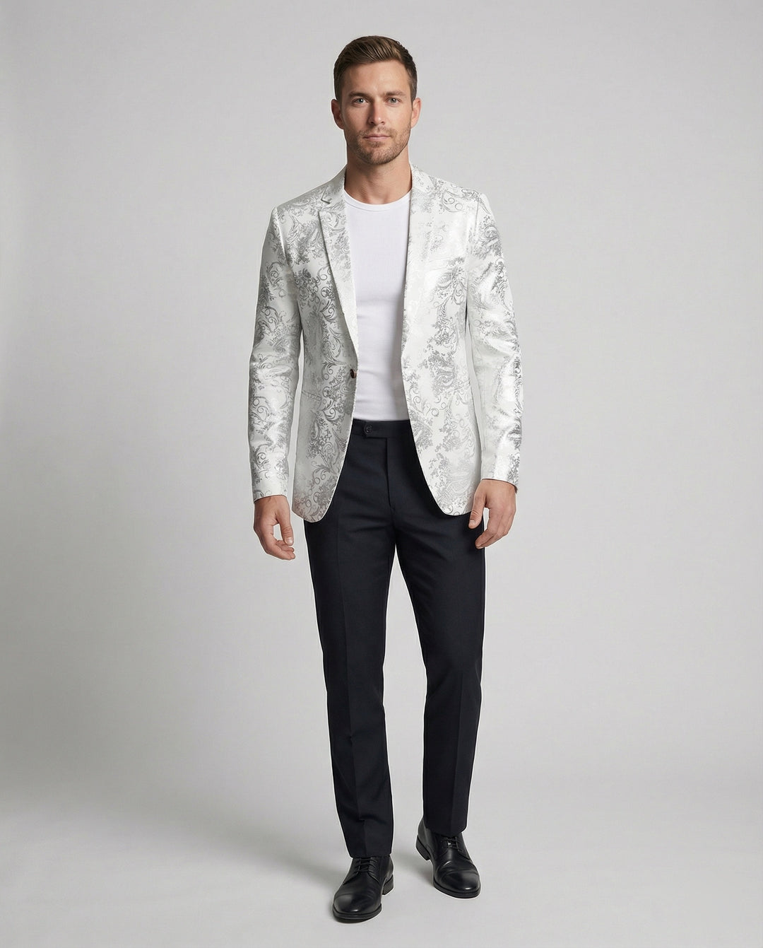 Herren eleganter Blazer mit kunstvollem Muster und luxuriösem Glanz R&B