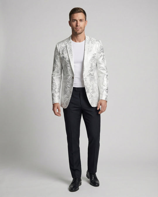 Herren eleganter Blazer mit kunstvollem Muster und luxuriösem Glanz R&B