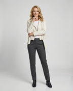 Damen Lederjacke Schwarz Echtleder Look