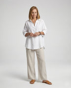 Leinenbluse Damen mit Knopfleiste