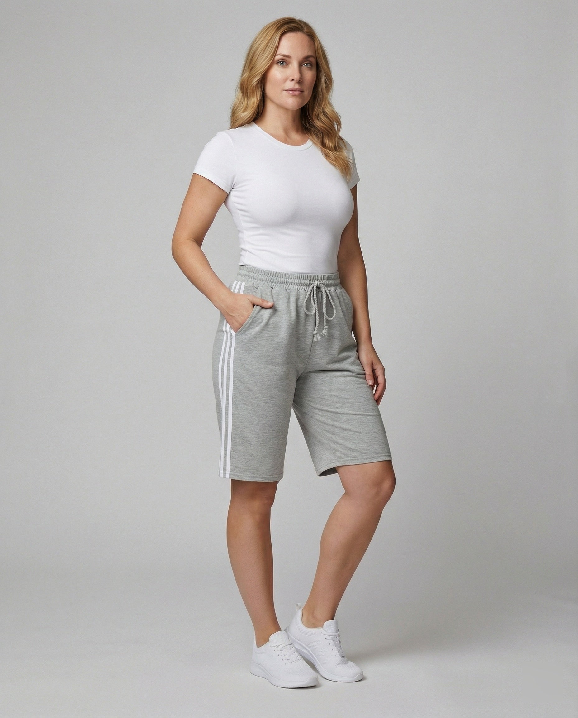 Damen Sportliche Freizeithosen mit seitlichen Streifen R&B