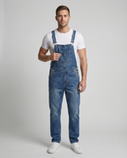 Herren Jeans Latzhose robust mit verstellbaren Trägern
