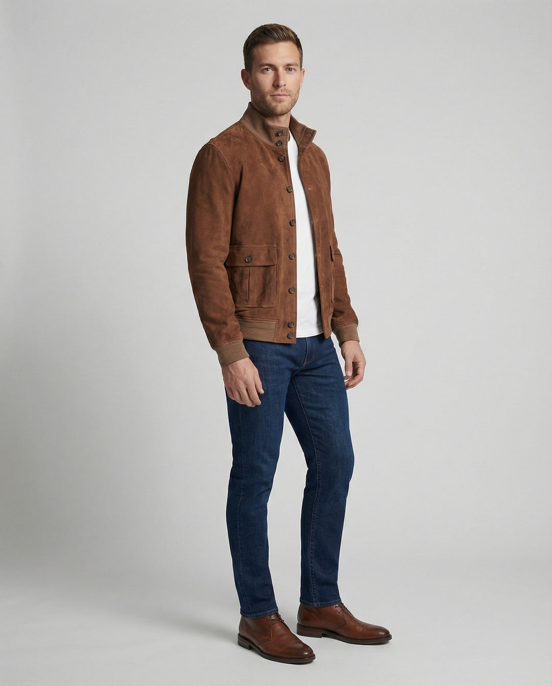 Freizeitkleidung Herren Wildlederjacke Bomber