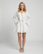 Freizeitkleid Damen Volant Minikleid