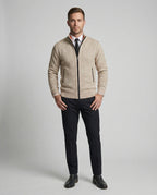 Herren Strickjacke mit hohem Kragen und elegantem Reißverschluss R&B