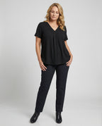 Tunika Bluse Damen mit V-Ausschnitt