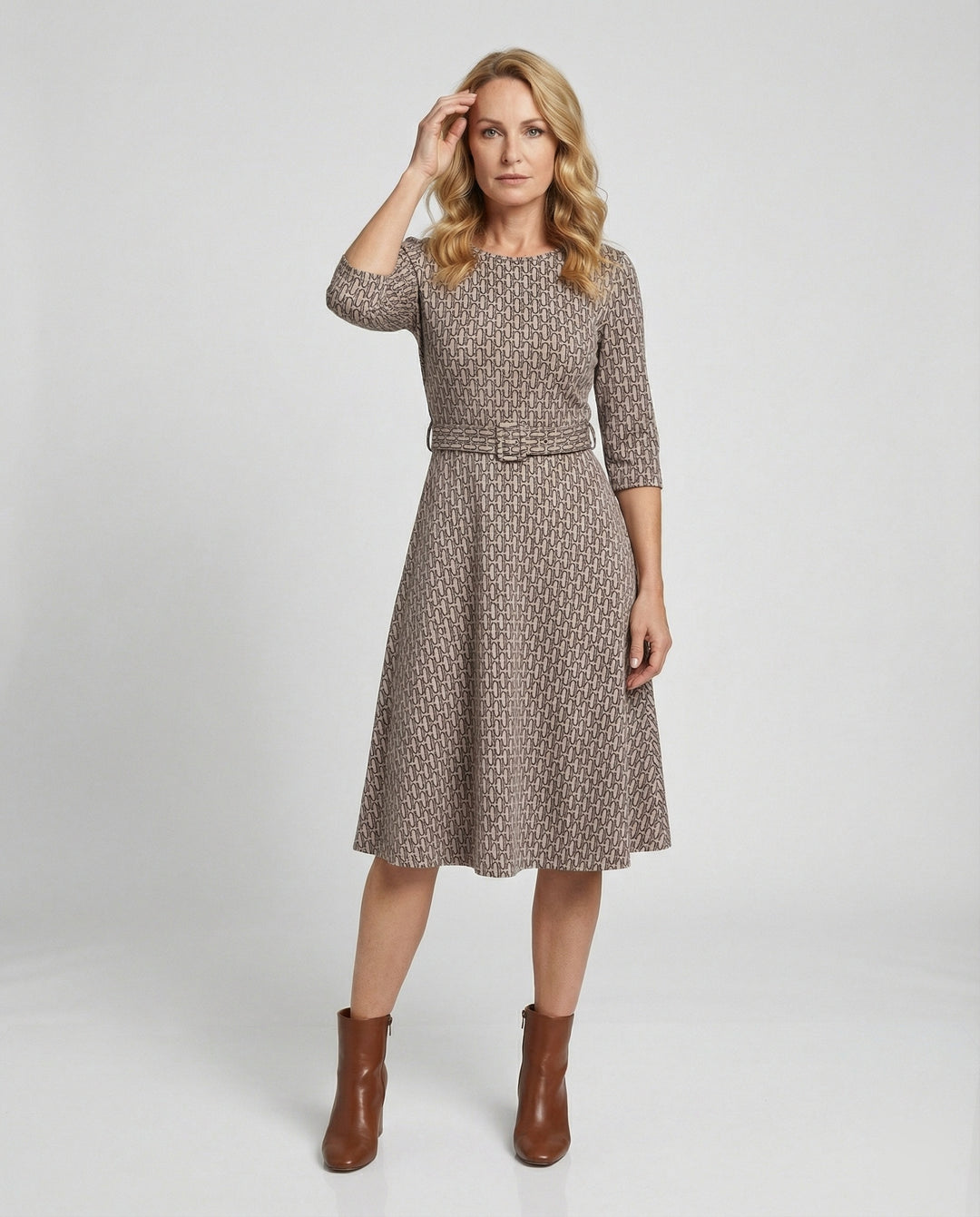 Damen Midikleid A-Linie elegant
