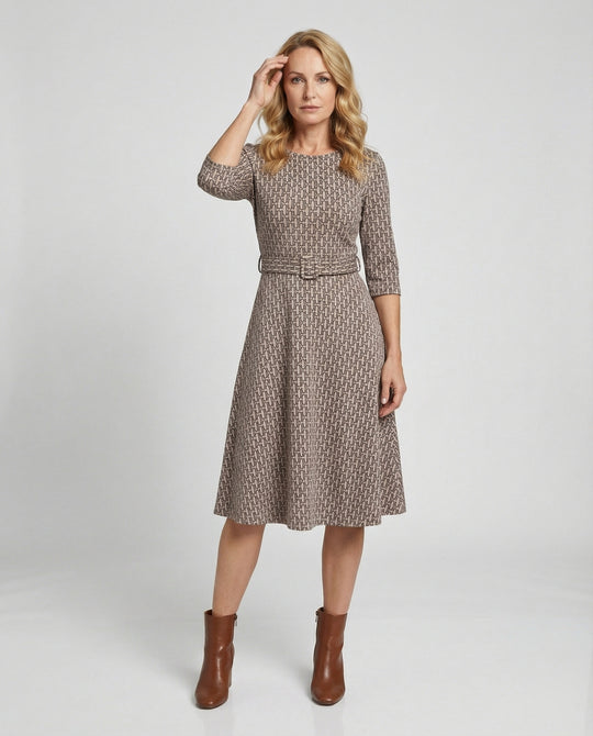 Damen Midikleid A-Linie elegant