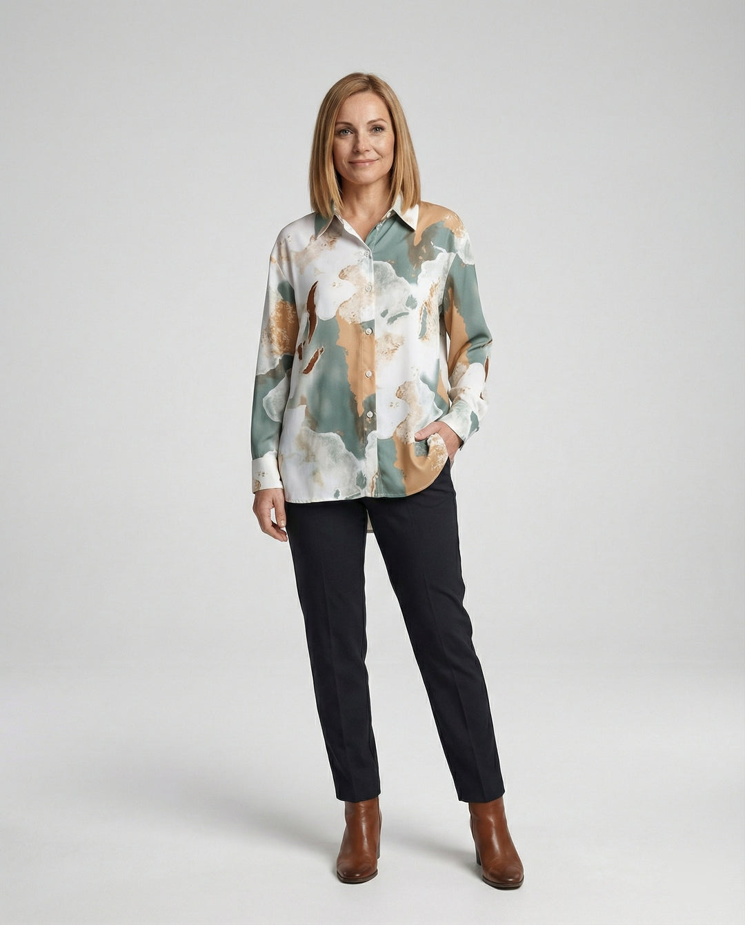 Damen Bluse Oversize Karo