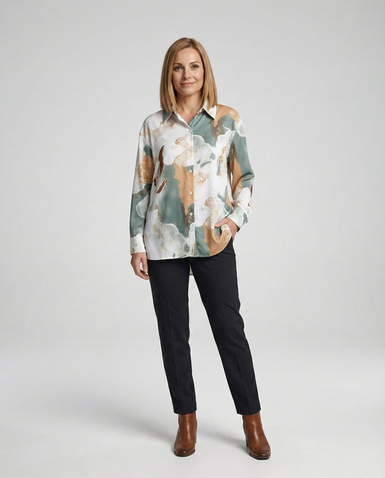 Damen Bluse Oversize Karo