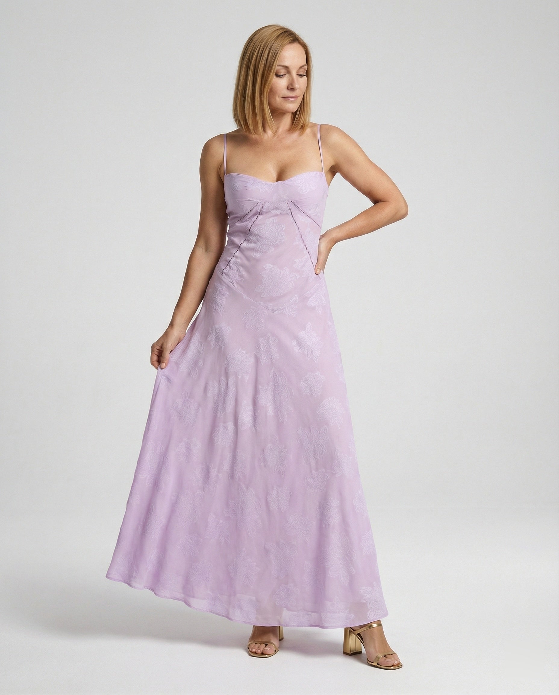 Damen Maxikleid Spitze Abendkleid lang