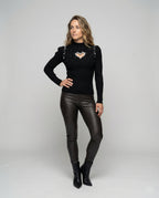 Damen Pullover mit herzförmigem Ausschnitt und glitzernden Details R&B
