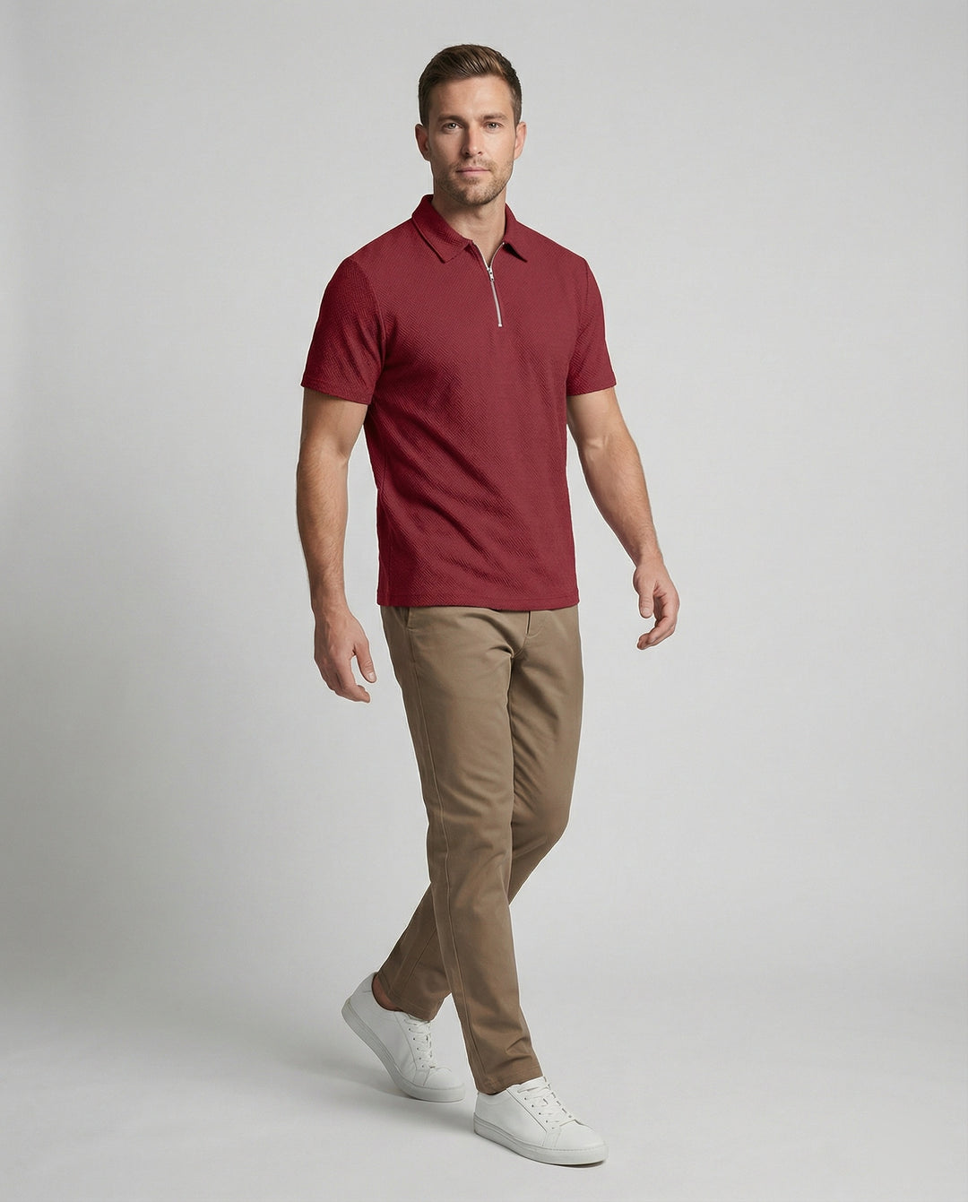 Herren Poloshirt mit Reißverschluss